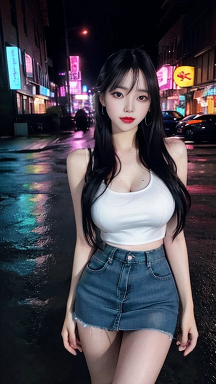 (yor), (Best quality, 8k, Masterpiece :1.3), (realistic, photorealistic: 1.37), (1girl), (slim), (Japanese), (random pose), (wet body), (long hair, random hairstyle), (outdoors), (Ultra-detailed face), (Detailed eyes), (Double eyelids), (eyeshadow intensifying), (many eyelashes), (professional lighting), (photon mapping), (radiosity), (looking directly at viewer), (full bodyesbian), (legs are open), (With a cropped T-shirt), (Slim figure), (Slim girl model), (25 years old female model), (gigantic cleavage breasts) (No bra, No top, Bare chest), 