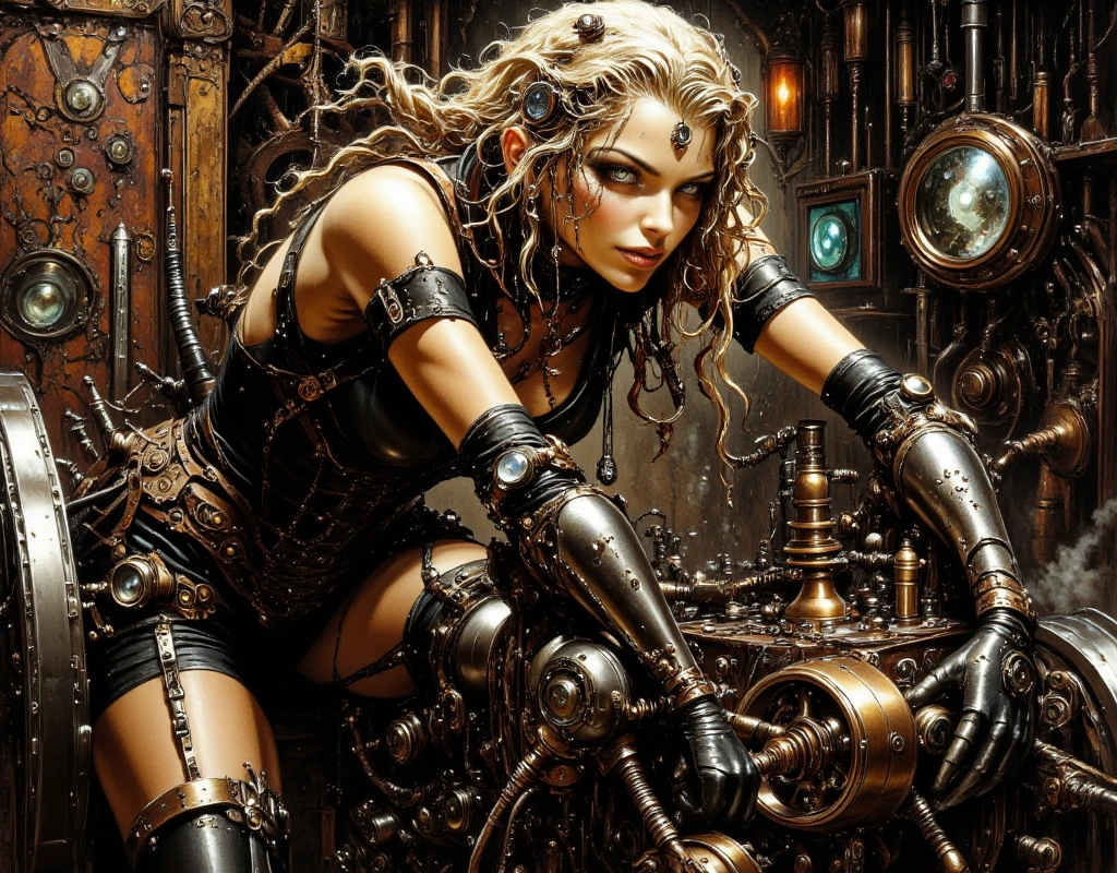 [detailed illustrations, Art, based on an extremely perfect anatomy, very detailed and detailed drawings, slow and gentle lines, realistic texture],((Colored wavy basic lines)),(Working with outstanding craftsmanship),(ruins background),MACHINALISA HENTAI ANIME Beauty (high (high)) 16 years, smooth straight hair. (long transparent hair) automatic,Black Dress Black Rose ((Lace Pattern) (Thorn)) (Alien Armor Chain (Transparent Material)) (Cybernetic Gothic Lolita (Titanium Alloy)),(((fashion not bondage:0.4)))),((Fine and beautiful skin expression (transparency))),((Clear Gaze)),((perfect eye detail (Beautifully drawn pupils in detail))),(( long and beautiful eyelashes: 0.4)),(beautiful perfect face (Realistic facial details: 0.5)),(Subtle hair details)),((perfect finger detail)),((Perfectly proportioned proportions: 1.2))),(The design is made at a high level,((Advanced structural understanding of materials)),Perfect color combination),((Decoration)) ((Dense details) ),((detail, a high resolution)),[(Precision detail),((Multilayer texture)),high quality,a high resolution],((Accurately simulate the interaction of light and material., understanding of air flow, Mechanically correct representation))),(((Visual art with a sense of storytelling)). hyperstylized horror-fantasy, hyper sexual, pornographic imagry, depravity, explicitly grotesque, visceral, unsettling, brutal concept, sadistic Grins, bloodying, metaphysical, Jarring expressions.hauntingly morbid.