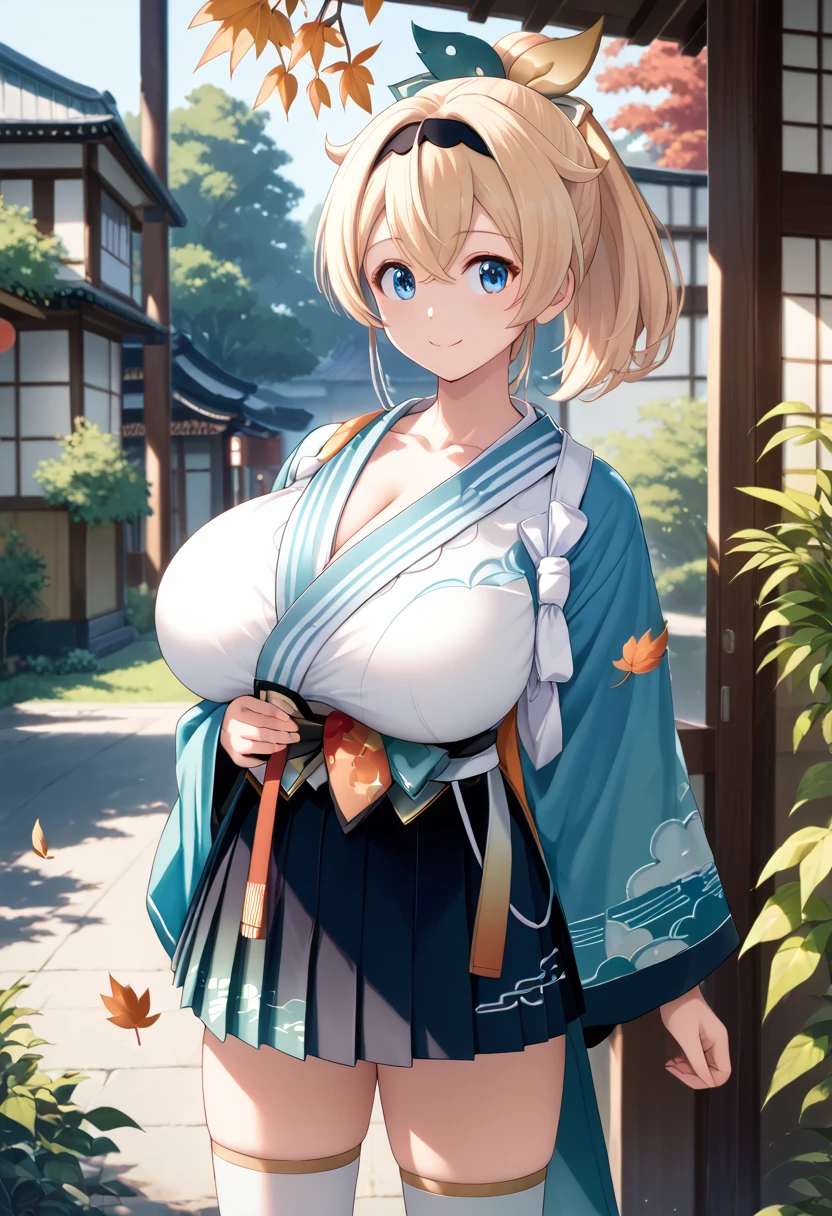 Japanese Girl, Short blonde hair, big breasts, chubby