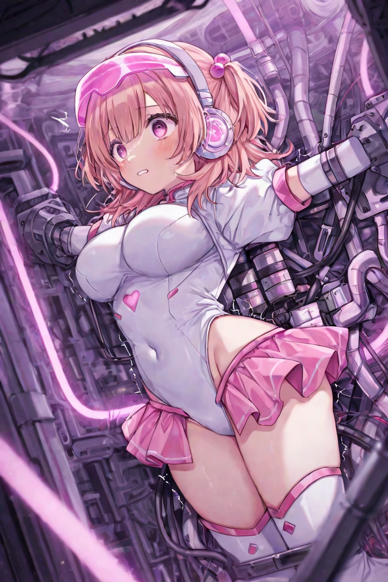 nsfw, (1girl) (digital) (in detailed laboratory, (sex machine, restrained, bound, bdsm, object insertion, container, arms up)) , best quality, smachine smachine, sex machine, restrained, bound, bdsm, object insertion, milking machine, spread legs, crying, tentacles in pussy, tentacles, tentacle sex,