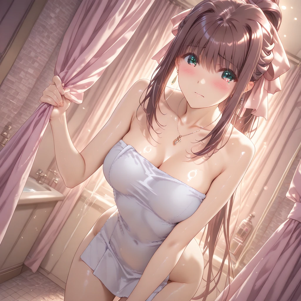 Absurd, Super detailedな,(In 8K:1.3),Masseter muscle area,(masterpiece:1.2)、(Highest quality)、4K、Super detailed、(Movement Structure:1.4)、(Shining Lights、Atmosphere lighting), High resolution, Best Quality、(One girl:1.4),Super detailedな,Bright colors、Treebreak Production Art、(Warm color light source:1.2),High-level image quality、Fine image quality、Intricate details,Volumetric Lighting,Realism BREAK、Profile、 Idol face、15 years old、Very beautiful face and eyes, Beautiful images、natural make up、big eyes、 Beautiful fingers、Perfect Arms (Big Tits:1.3)、(Breast bag:1.2)、(glossy skin :1.5)、 (pink hair,blunt bangs,medium hair)、 (orgasm face), (topless:1.5)、Beautiful nipples (Plump thighs:1.2)、 (Candlelit bathroom:1.5) 、 (Baby Face:1.5)、 (Canary Yellow、fullback panties:1.4)、 (masturbation、breast squeeze、nsfw:1.5)、(overhead shot:1.5)