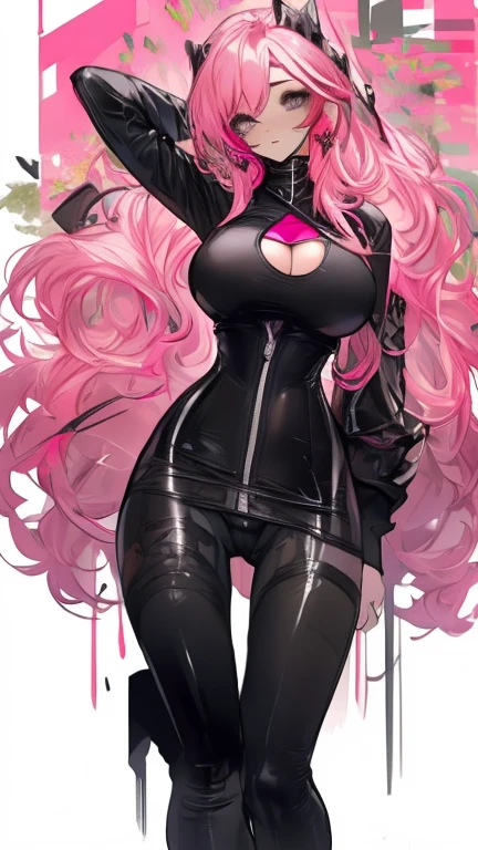 extremely detailed CG, super detailed skin, perfect anatomy, dynamic lighting, beautiful detailed eyes, Best Quality, Masterpiece, Ultra-high resolution, (It&#39;s photorealistic:1.4), Raw photo, Japanese Girls, (1girl:1.8), (42 years old:1.8), Black Hair, Short Hair, Beautiful Eyes, Symmetrical eyes, Shy laugh, 
 Blushing, (Huge breasts:1.3), (Curvy:1.2), (latex:1.4), It shows her whole body, standing, (Random color shiny bikini:1.6)、hand on hip、classroom、
