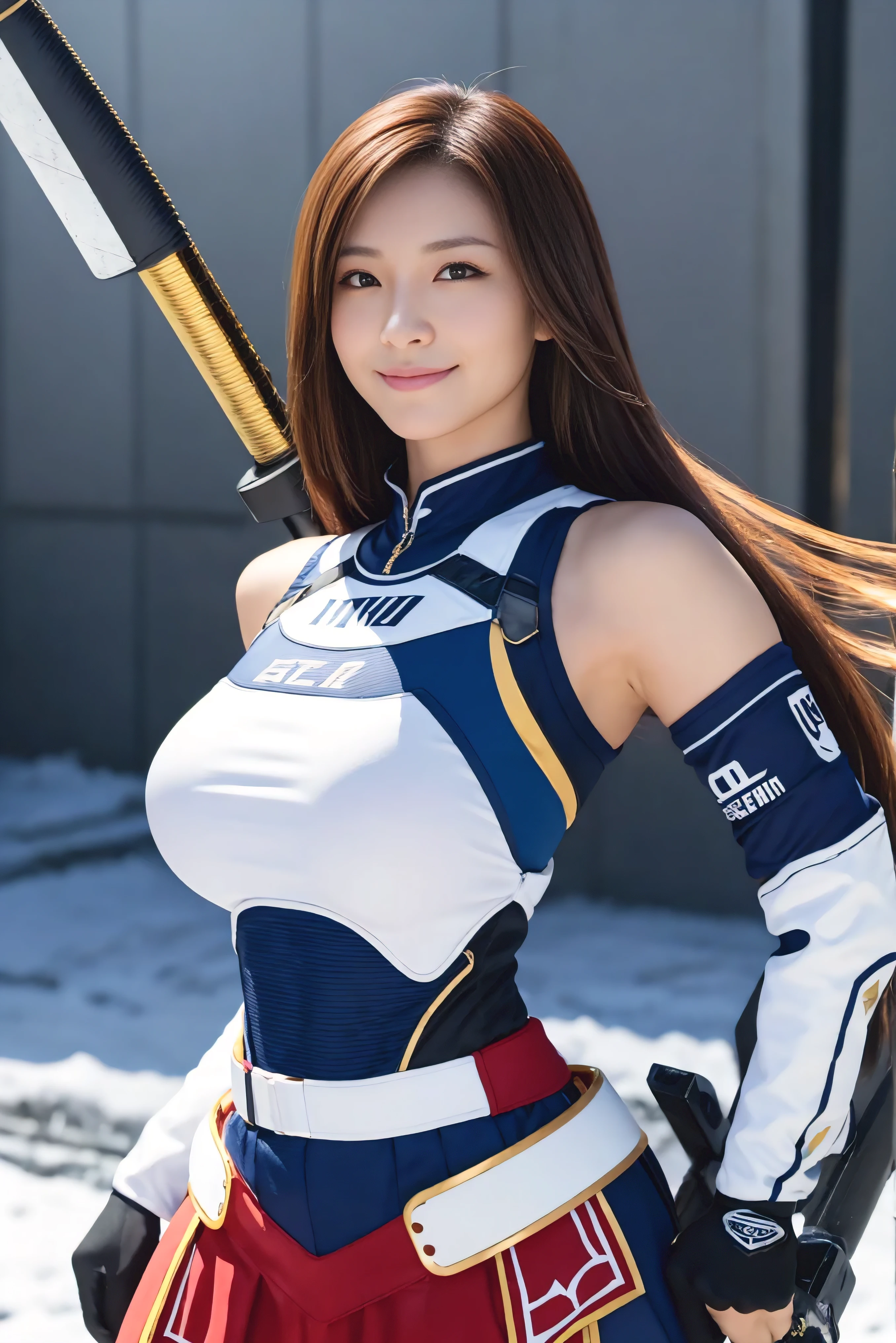 masterpiece, top-quality、Raw foto, Photorealsitic、one girl warrior、White armor、Smaller chest、unbelievable Ridiculous、depth of fields, hight resolution, ultra-detailliert, foco nítido, Cinematic lighting、Add highlights to the eyes