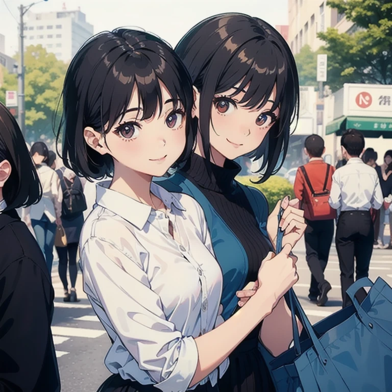 in long skirt、Tram stations、Shirt clinging to no-bra 、Skirt flip