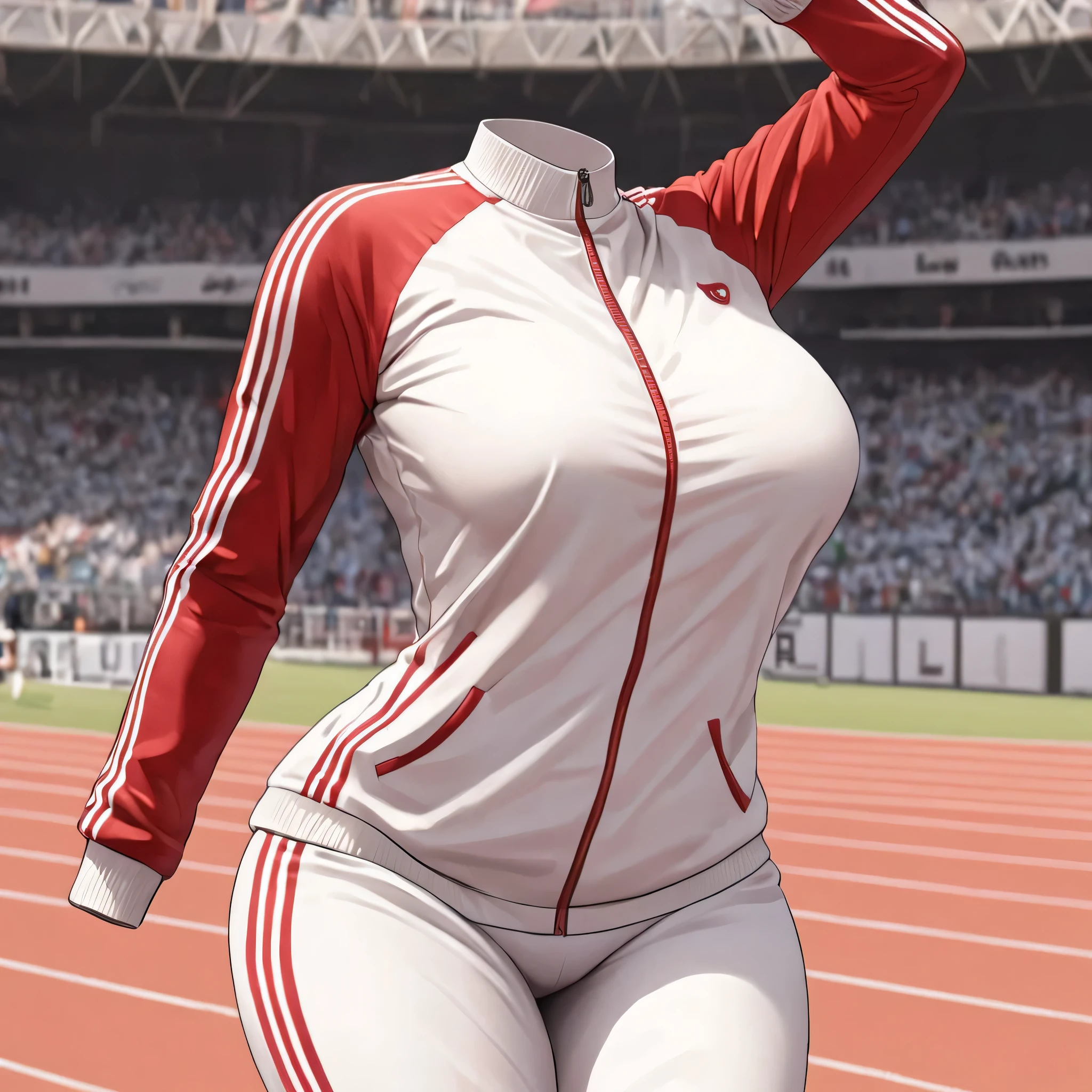 anime, beautiful face, highly detailed face, 2 accurate legs detailed eyes, highly detailed background, perfect lighting, accurate arms, accurate hands, accurate fingers, blonde hair, full body, 1girl, solo, ruby hoshino, oshi no ko, outdoors absurdres, high res, ultrasharp, 8K, masterpiece, looking at the opponent, (full body:1.4), teasing smile, gym clothes, tight sports wear, playing football against someone, cleavage, on a sports pitch