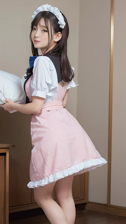 (8k、RAW Photos、Highest quality、masterpiece:1.2)、(Realistic、Realistic)、1 girl、(((Pink maid outfit,Black pleated skirt,Black socks))) 、Twin tails, Twin Loop Hair、Small breasts、classroom、I sat on a chair、Front view、Open your legs to the side:1.6、White silk panties))、Lots of eyelashes、Add shine to your eyelids、skeletally correct、Showing off panties、Spread your legs out to the side、Panty shot、sexy、(Panties close up:1.0)、Skirt Lift、Roll up your skirt、(M-shaped legs:1.5))、Visible nipples、Showing off nipples