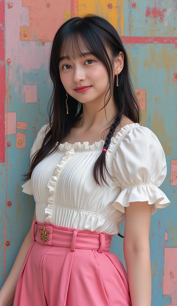 Idol smile Japanese Long Hair charm dance boost mood Raise your hand