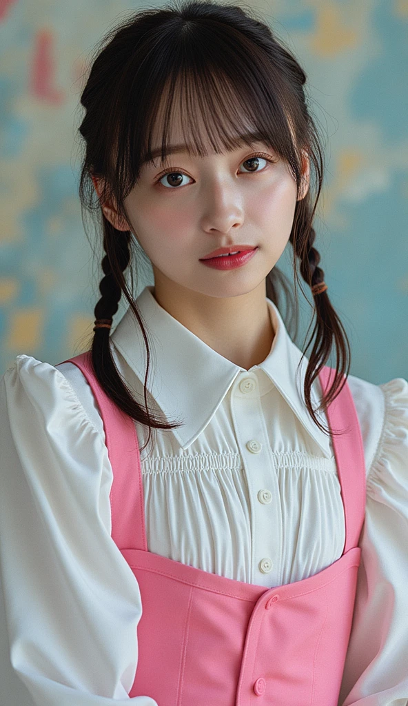 1girl, masterpiece, best quality, 8k, detailed skin texture, detailed cloth texture, beautiful detailed face, intricate details, ultra detailed, Alice in Wonderland, (a bow on her head:1.1), upper body