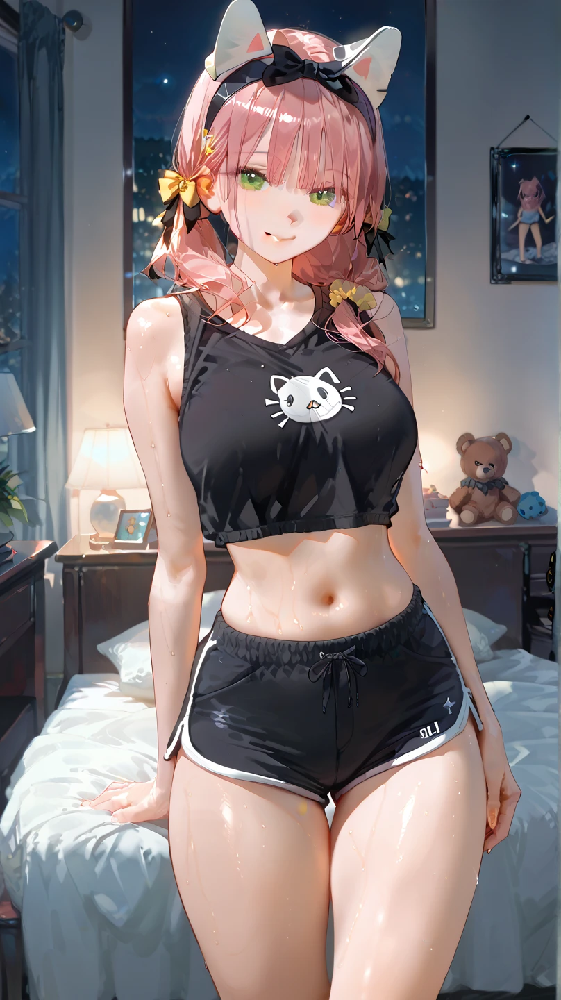 Femboy with a cocky huge bulge between legs, casual clothing, panties