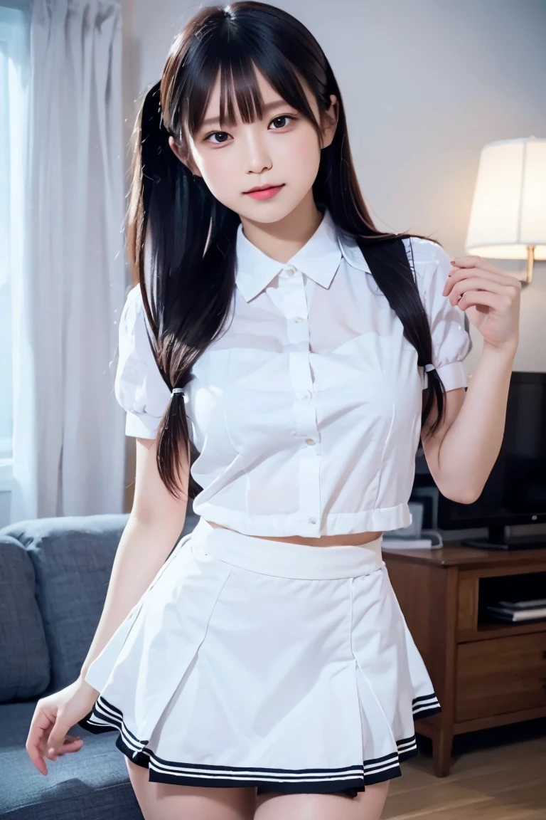 Master quality, highest quality, best picture quality, exaggerated details, a cute 8 year old asian little girl with a shy expression, slightly squinted eyes, adjusting her hair, long eyelashes (long hair / very, very exaggerated big breasts, big tits / in hanfu chinese thin silk qipao dress, short skirt), posing sit in front of the camera, wet throught breast Petticoat