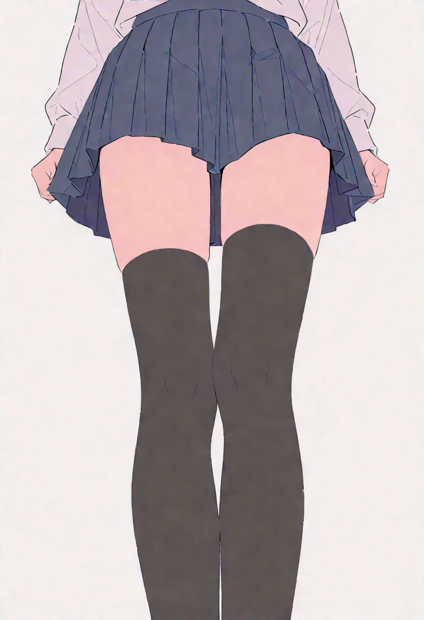 pink hair black glasses pink eyes extremely blushing a big pink sweater short black skirt black stockings white tennis shoes that is a reserved girl that is pouting