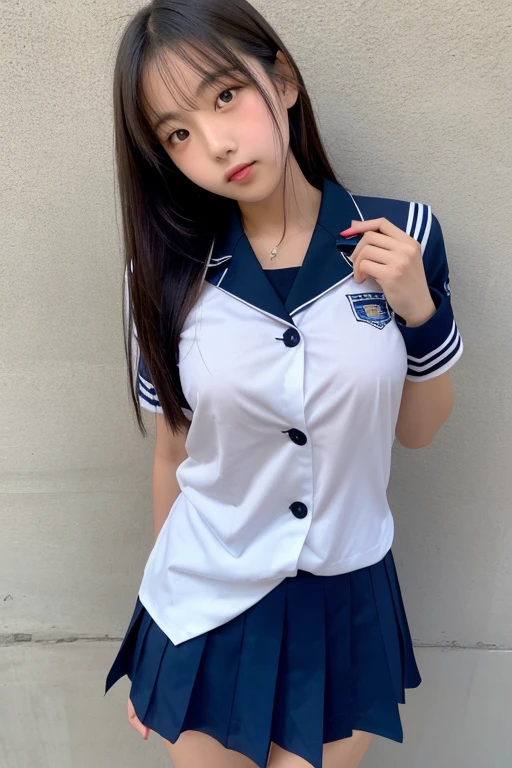 black shiny hair,bangs,pixie hair, opal eyes, big chest, cleavage,slender waist,(school uniform with panty,sitting with spreading legs with panty in the lockerroom:1.3), solo, 1girl,
(masterpiece, best quality,ultra-detailed)