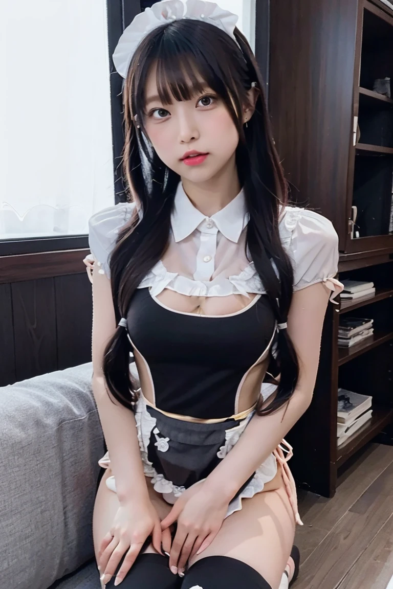Blone girl with glass