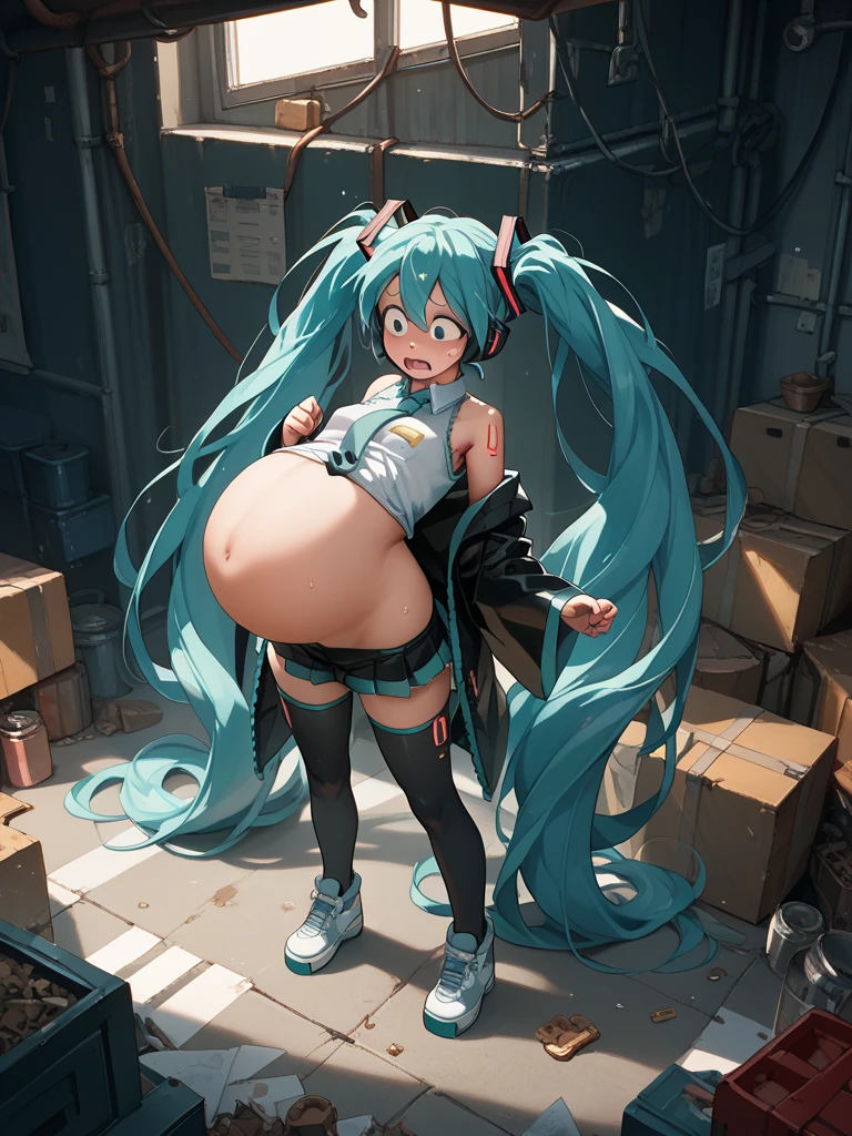 (Highest quality:1.2, Very detailed, Latest, Vibrant, Super detailed, High Contrast, masterpiece:1.2, Highest quality, Best aesthetics), woman, miku hatsune, (shibari;1.3), Ahoge, Aqua Eye, Aqua Hair, Crossed bangs, Hair between the eyes, hair ornaments, Headphones, Long Hair, Twin tails, aqua tie, black skirt, tie, pleated skirt,((nsfw)),(((Super detailed panties))), ((Super detailed cameltoe)), (((anus))), shirt, skirt, Perfect body line, Skin with attention to detail, cute, Detailed face, (Random Pause), Accurate Fingers, Light effects, Dance Motion, sensational, erotic, Soft lighting,(( Super detailed erectile nipples)),