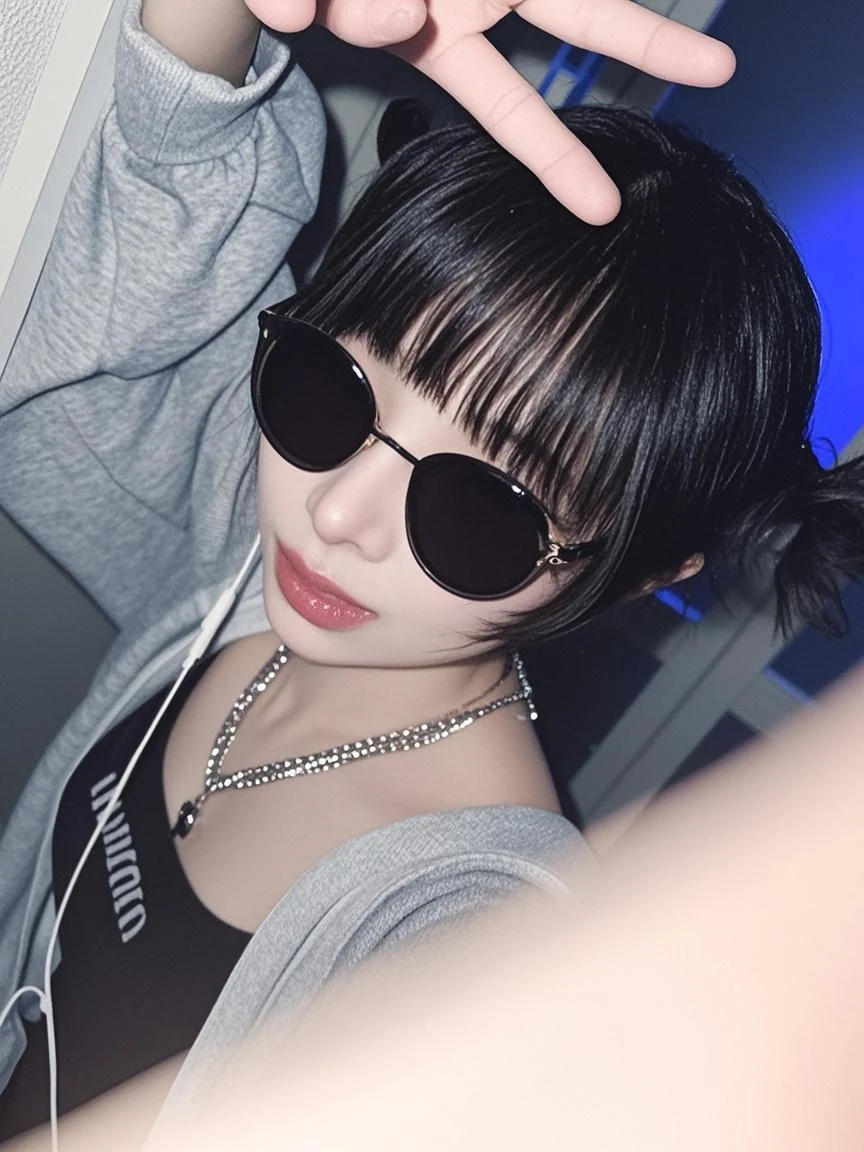 Russian girl/Korean with black hair. 