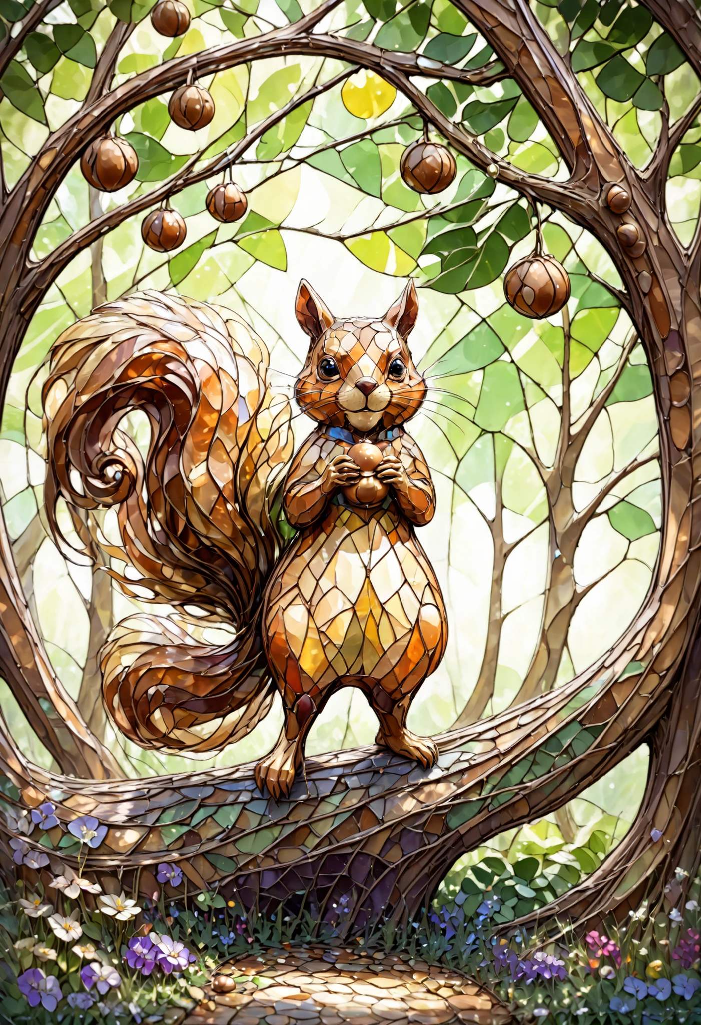 Squirrel parent and 　Nuts　forest