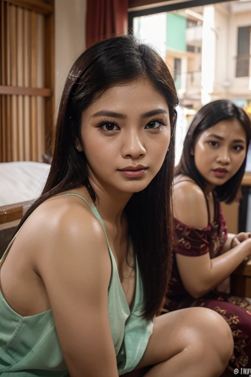 a pregnant Khmer woman lying on a bed surrounded by her worried family, beautiful detailed eyes, beautiful detailed lips, extremely detailed eyes and face, long eyelashes, photorealistic, 8k, high quality, intricate details, warm lighting, soft colors, traditional Khmer style, emotional, cinematic