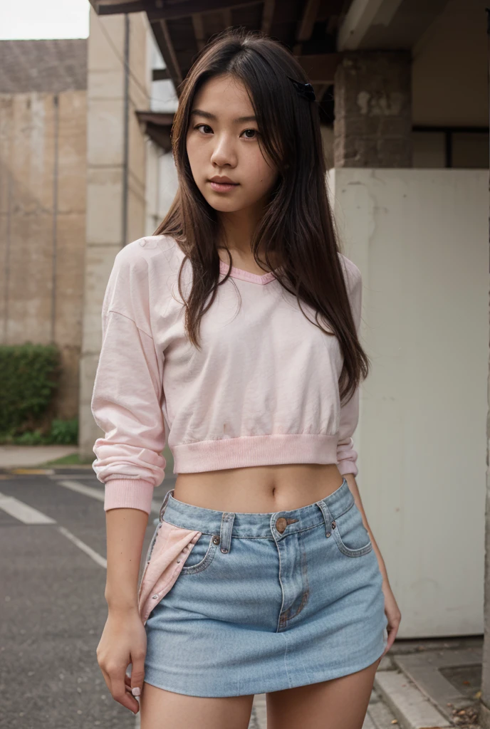 Japanese female, a lot of details, (underweight), detailed black hair, beautiful detailed hair, super fucking beautiful, delicate beautiful face, complex details beautiful and delicate eyes, perfect hands, (flat chest best quality:1.5), perfect and delicate limbs, detailed skin, best quality, ultra-detailed,(cheerful grin:1.5),
park, standing, (touching nose), semi long, (long-sleeved t-shirt), (loose jeans), (pink cap), Japanese, in the park, blue sky and shining lights, chill atmosphere, (full body shot), low angle shot, golden hour
