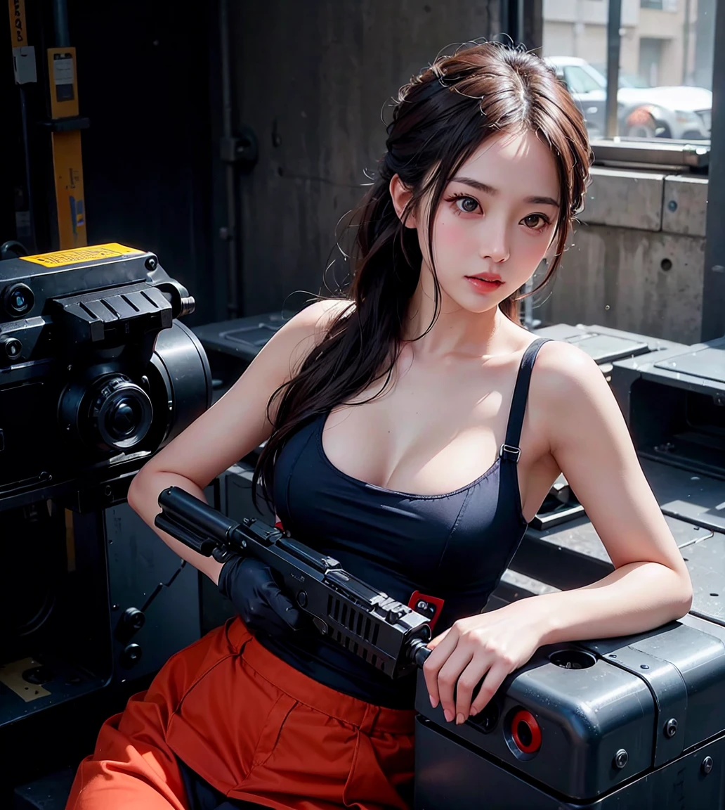 (8K, RAW Photos, Highest quality, masterpiece:1.2),(Realistic, Realisticな写真:1.4),(非常に詳細な CG Unity 8K 壁紙),(Round face: 1.5), (Detailed pupil:1.3),(Cool eyes:1.1),(A small smile:1.1),(Unforgettable Eyes:1.1),(Your eyes are so beautiful:1.1),
24-years-old, Japanese women, Dirty Face, Covered in scars、Bronze Skin, U in clothes.s. Marine Corps Uniform,Bulletproof vest、Backpack、Heavy machinery、 Fighting on the battlefield, Strong muscles, World war, Modern warfare theme,armyの少女, Assault rifle with accurate details, (Gripping the rifle: 1.3), (Aim そして hold the rifle.: 1.3), Gunfight, army, Baseball cap, car on fire, war zone,, explosion, Burning City, cigarette, Torn Tank Tower, belly button, Gloves, 破れたarmy用パンツ, Faces stained with mud and blood, Sweaty skin, bloody skin, Muddy skin, declaration of determination, Precise Representation, Highest quality, Ultra-high resolution, Realisticな, Spirit、Physically Based Rendering(Physically Based Rendering(Physically Based Rendering)), Cinema Lighting, Complex, Cinematic look,Cinematic soft light, Pleasant tone of voice, Battlefield Background, Background of urban warfare, Realistic, Cowboy Shot, Dynamic Angle,, Mahindrathar, electric wire, 8K!!, 偉大なmasterpiece,, make: Tom Karafik, (((Half naked with breasts visible))), (((Nipples peeking out from tank top)))
