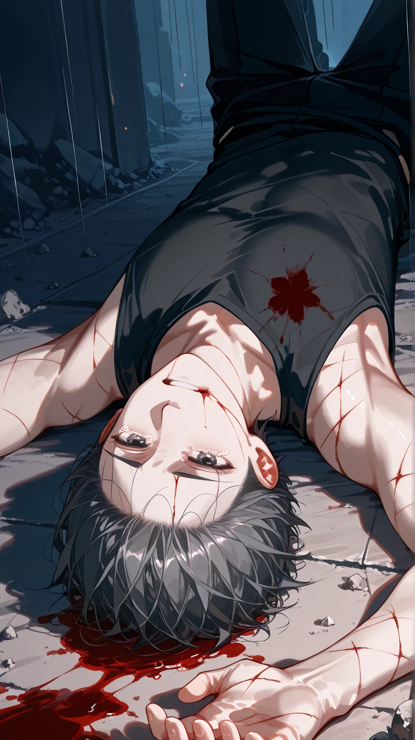 cadaver, Covered in blood, Hollow Eyes, Apathy, Fall to the floor