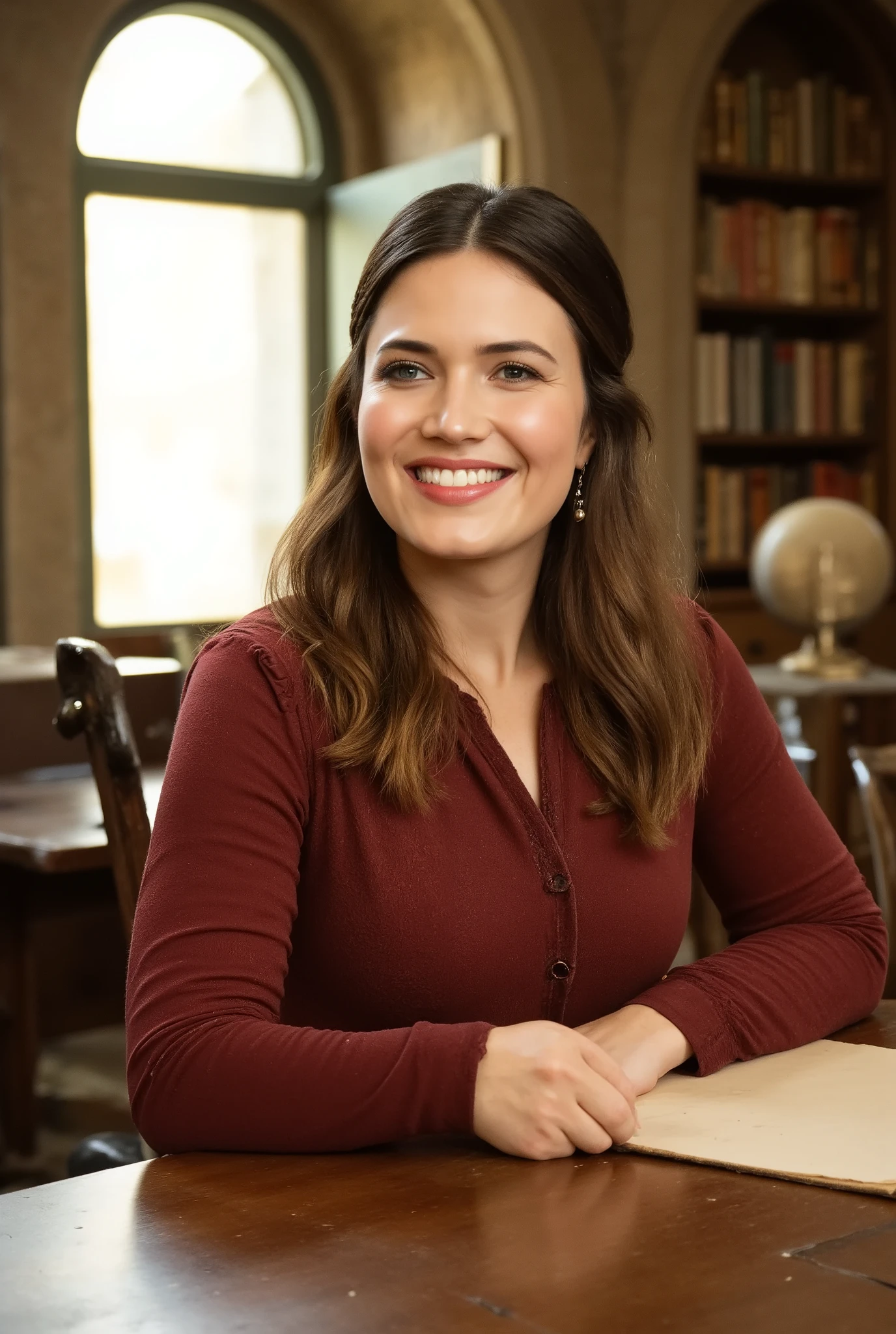 (masterpiece, best quality:1.2), 1girl, solo Mandy Moore as sexy English teacher