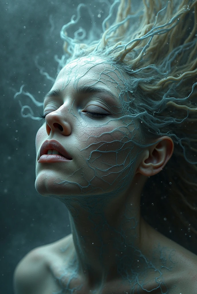 Selfie del infierno. alma pecadora. Beautiful cinematic impressionist painting, Dark Gloomy Creepy Character, al estilo de Jeremy Mann y Charles Dana Gibson, Mark Demsteader, Paul Headley, una obra maestra del arte desviado. Lapis lazuli and atrovirene tone and golden halo tone, ultra HD 8k, fotorrealismo, ultra detalle, 8k/bip mujer. flotando sobre el suelo, photonegative refractograph --ar 8:10 --v 6.0...cyberbiochemical art, ideal body anatomy, diffusion reaction with slime mold, photonegative refractograph --ar 3:5 --s 50. Simbiosis de cyberbiochemical art, biocybernetic reaction, body diffusion and tears, hiperdetalle.

