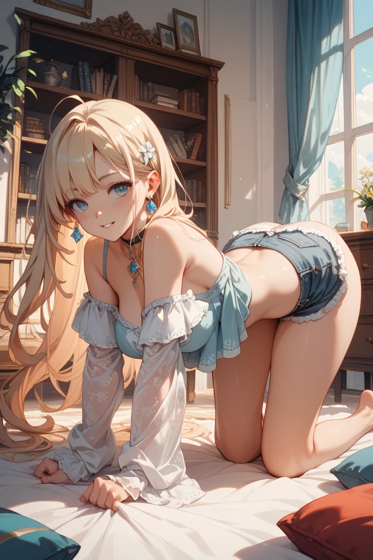 ((((Best Quality, 8K, 32K, masterpiece, 1.2)))),{{solo}},nsfw,{{{Artist: Torino Aqua's style}}},((perfect beautiful face:1.2)), nsfw, pov,(selfie:1.2),phone_screen,head_out_of_frame, (fisheye distorted lens:1.2),on bed,bedroom, ,(shirt lift:1.2),((spreading pussy with fingets:1.3)),((a lot of public hairs:1.3)), vivid pussy, high quality of vagina, leaking pussy juice from pussy, focus crotches, show panties ,lace panties, navel