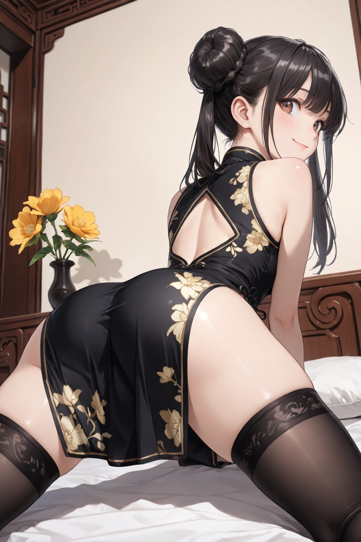 One with an embroidered skirt she finds herself looking in the mirror seeing how her slender body shows her sensuality that she has