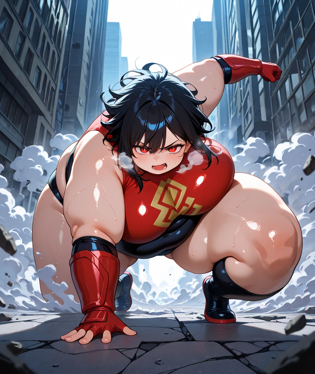 Mother turns into an inflatable object at the request of the child and becomes hyper muscular and the son wants to touch the muscles of the mother