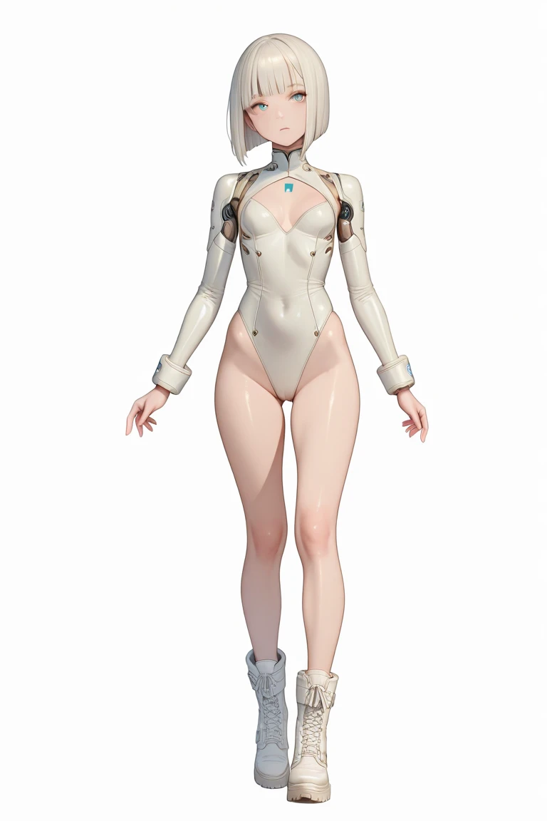 (Masterpiece, plain background:1.2) 1sologirl standing straightforward symmetrical wearing only whitish heels 👠 silver white hair 😍 👌 😀 ✨️ ♥️ ❤️pupils eyes symbol, long red fluffy bunny ears, luna konosuba