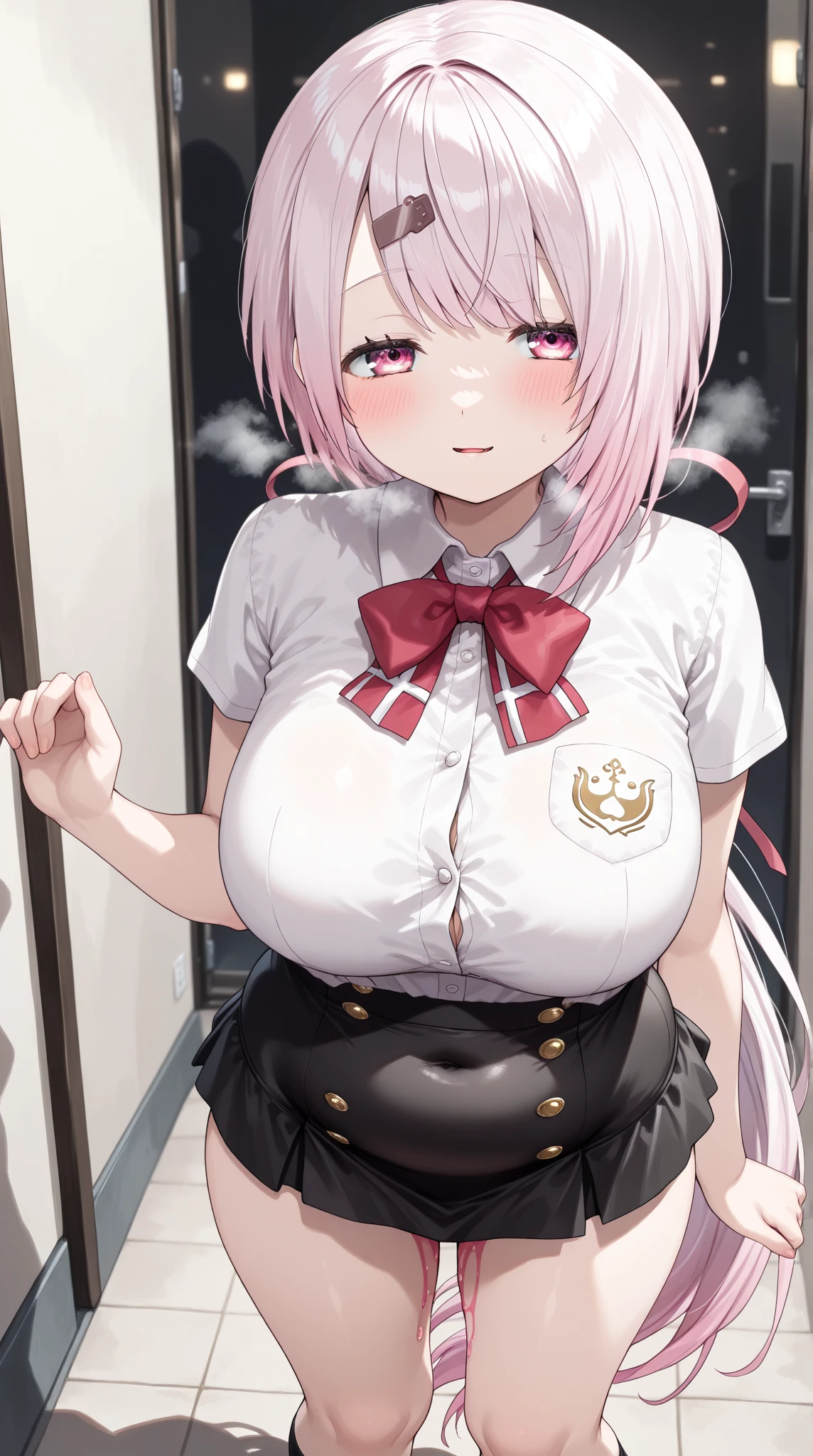 (masterpiece）、（Best image quality）、（Very detailed）、（Very detailed）、4K、（8K）、Best image quality、（beautiful）, 1 Girl,Huge breasts、Thick thighs,smile、Noise Reduction､Emphasis on the crotch､Breast Augmentation,(pantyhose:1.2),The chest is exposed,(nsfw :1.3) ,Leg spread,(pubic hair:1.3),Crouching,Sweating,skirt,(Nurse uniform:1.2),Tan Skin,(Sex:1.3),Being attacked by a man
