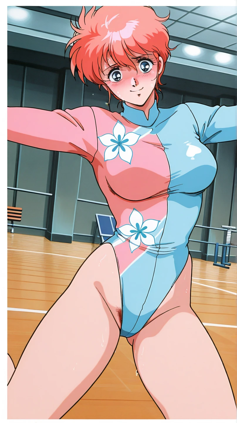 New Gymnastics leotard Big Breasts Black Hair beautiful girl