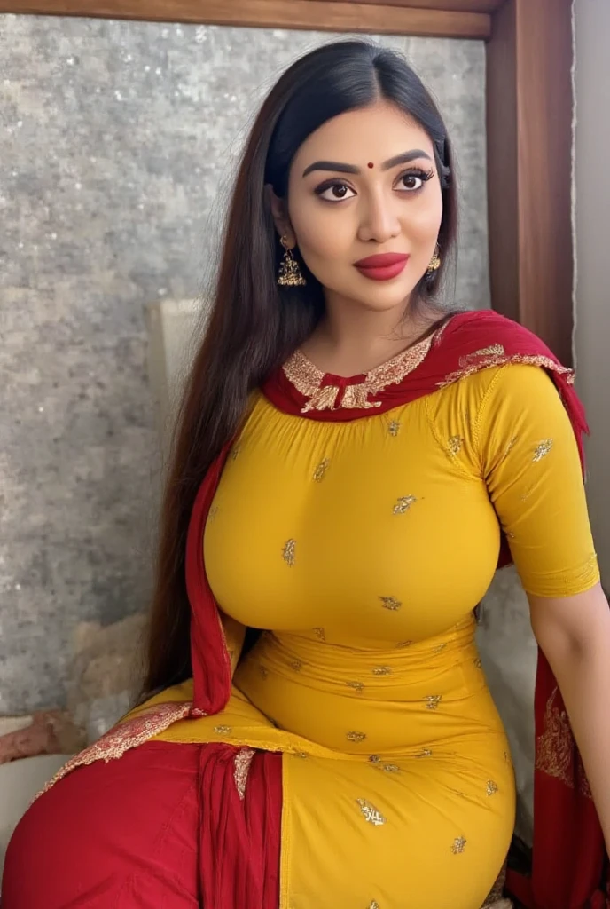 Indian 23 years old beautiful sexy girl beautiful modern deferent modern colorful t-shirt and wiring Banaras saree, big c-cup breast, deferent hairstyle, bright eyes, thin eyebrows, fair skin, blushing cheeks, prefect curvy body, head to thigh view, smiling face, Kamasutra expression, standing on beautiful Amritsar temple different background, ultra realistic, head to thigh view, black hair, cleavage, beautiful flying kiss reaction
