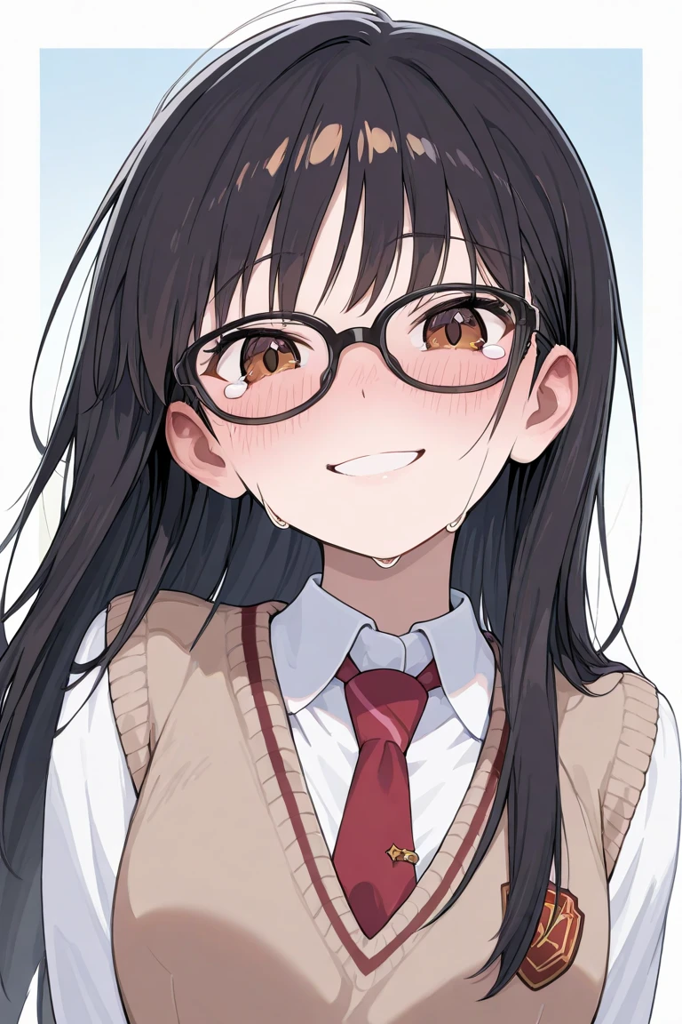 1 girl, medium construction, (((completely alone))), ((round glasses)), long brown hair, blunt bangs, Brown eyes, (((perverted smile: 1.2))), sexy look, modern, (((contemporary))), room background, panties, pajamas, (((very embarrassed))), (Pov), (vibrator:1.4), orgasm
