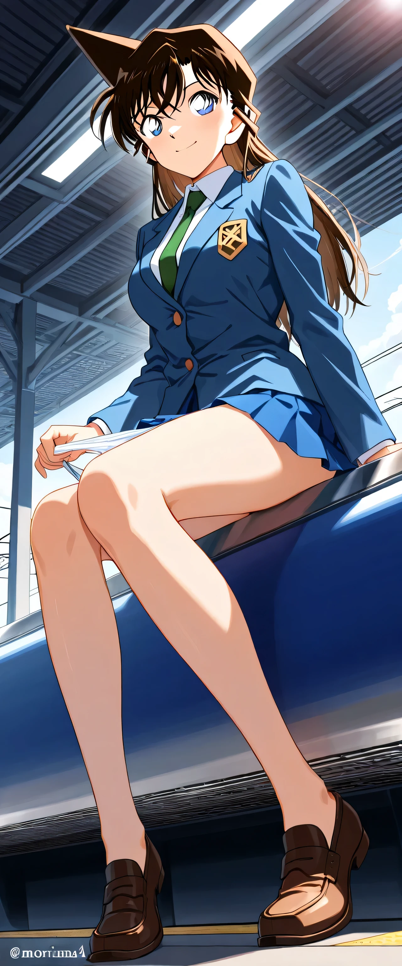(highest quality、Masterpiece、Very detailed、4K)、One Woman、Primary school students、take a train、Leg spread