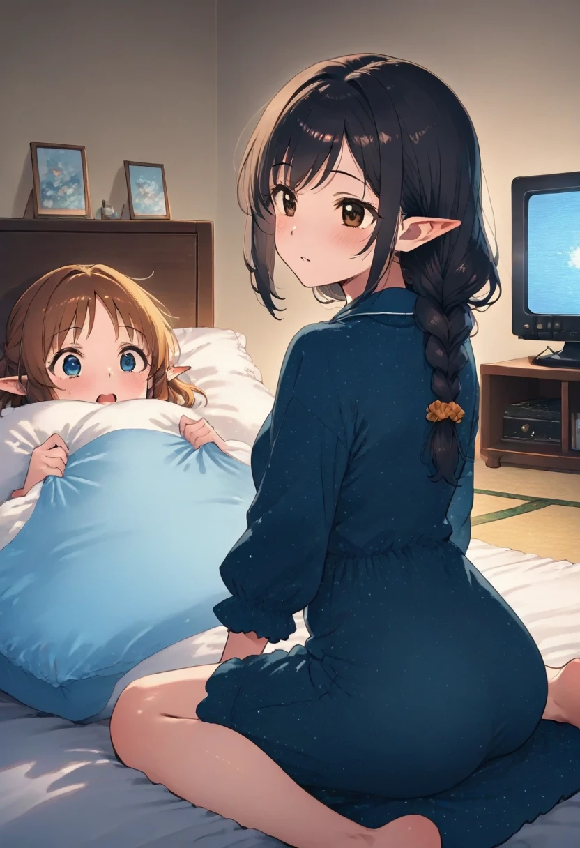 (Masterpiece. The best quality. 8K. Sharp focus. Depth of field, The best shadows. Perfect lighting. HDR. Realistic skin texture. Ultra-detailed background. Detailing). 5 little girls. 5 lolis. Klee. Nahida. Diona. Qiqi, Sayu. Klee peed herself. Nahida peed herself. Diona peed herself. Qiqi peed herself, Sayu peed herself. 1 guy. Eater. Genshin Impact. Bedroom. All six are lying in one bed. Full length. Full body.