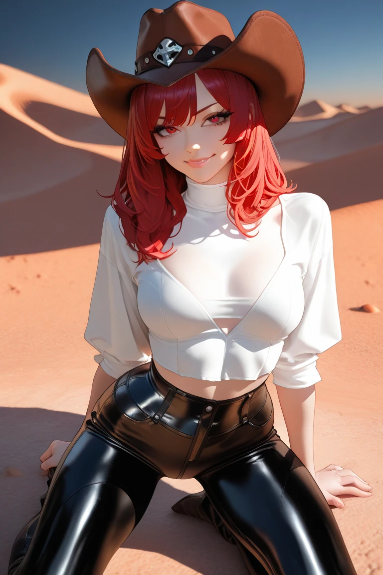 1 girl, solo, (nsfw), cute redhead 18-year-old girl in twin tails, ((perfect female body)) multiple (rainbow colored hair: 1.2), (beautiful detailed blue eyes: 1.6), (photo realistic eyes: 1.6), happy, Ukrainian, (petite body), ((small hips)), pale white skin, (nudity), (completely ), shiny oily pantyhose, post apocalyptic background, bleak barren desert, very dark cloud covered sky, photo realistic.