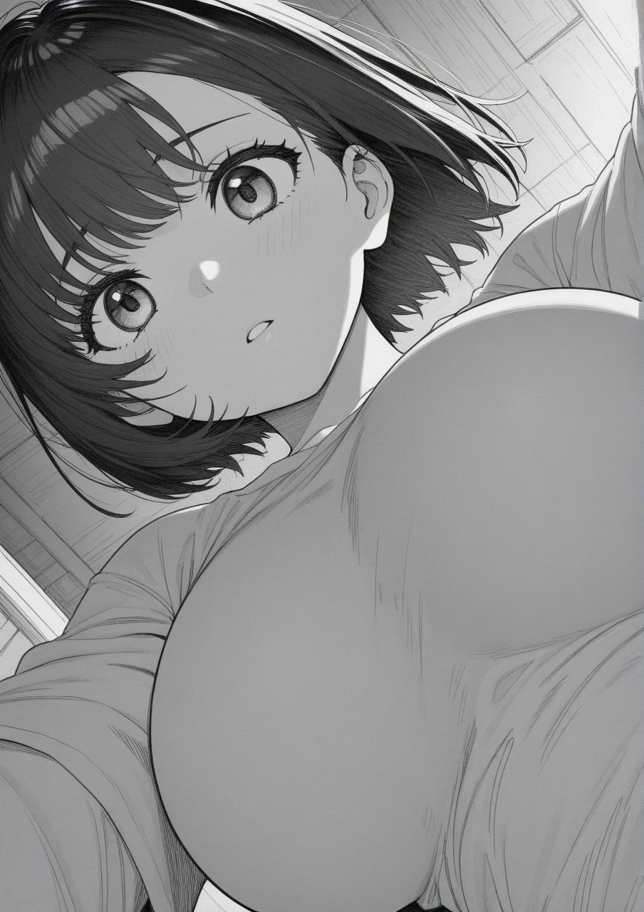 solo, 1girl, , hazuki katou, ,medium breasts,,(nsfw),my room,open mouth,tongue,(((,hentai))),looking viewer,happy smile,lovely,cute,spoken heart