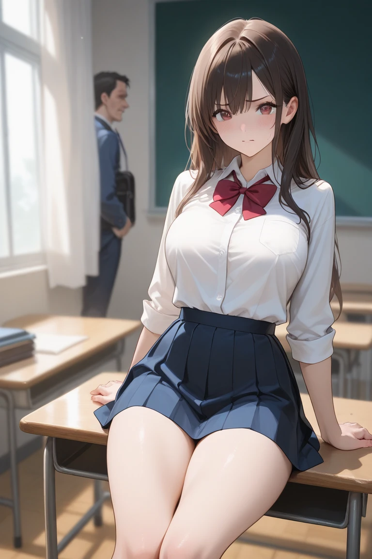 pantyhandjob, panties, panties over penis handjob, penis,{{{cum on clothes}}},BREAK,
(brown hair), long hair, straight hair,BREAK, ,(blue eyes), gyaru, collarbone, bow, loose bowtie, white shirt, collared shirt, long sleeves, bracelet, wrist scrunchie,blue skirt, pleated skirt,
clothes around waist,
,BREAK,Focus on panties,Fine underwear,Looking down,Looking down at the viewer,,From front,
troubled face, grin, clinched teeth, looking down at viewer,
locker room
, masterpiece,absurderes, beautiful detailed face
, Best Quality, High resolution, Unity 8k wallpaper, (Illustration:0.8), (Beautiful detailed eyes:1.6), extra detailed face, Perfect Lighting, extremely details CG, (Perfect hands, Perfect Anatomy)
