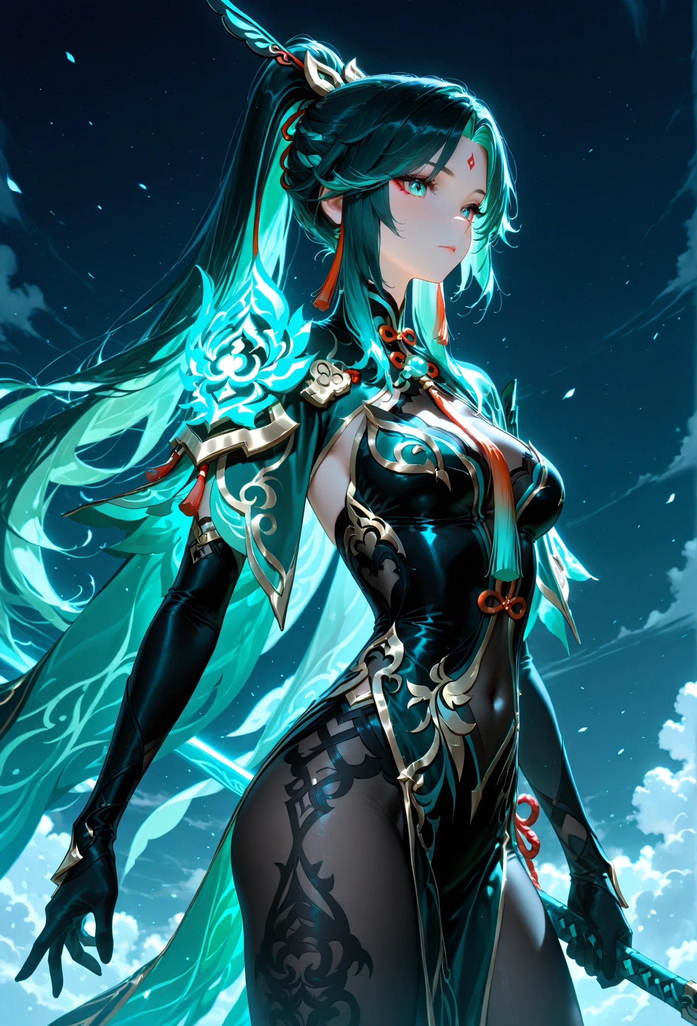 ultra-detailed artistic abstract beautiful indigenous woman with long black hair, magic with bioluminescent filigree, geometric photography, 32k fashion abstract poster, detailed symmetrical blue eyes with circular iris, natural body posture by artist russ mills, art by alberto seveso, by Carne Griffiths, by Wadim Kashin, symmetrical, abstract art style, sharp eyes, digital painting, burst of color, concept art , volumetric lighting, by GIlSam-paio octane rendering depicting innovation and truth, 8k, by Lee Jeffries, Alessio Albi, Adrian Kuipers, glamour, intricate detailed environment, lace, smudges , dark background, masterpiece, ornate, depth - studio Gs perfecty.