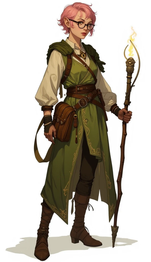 A D&D half-elf warlock