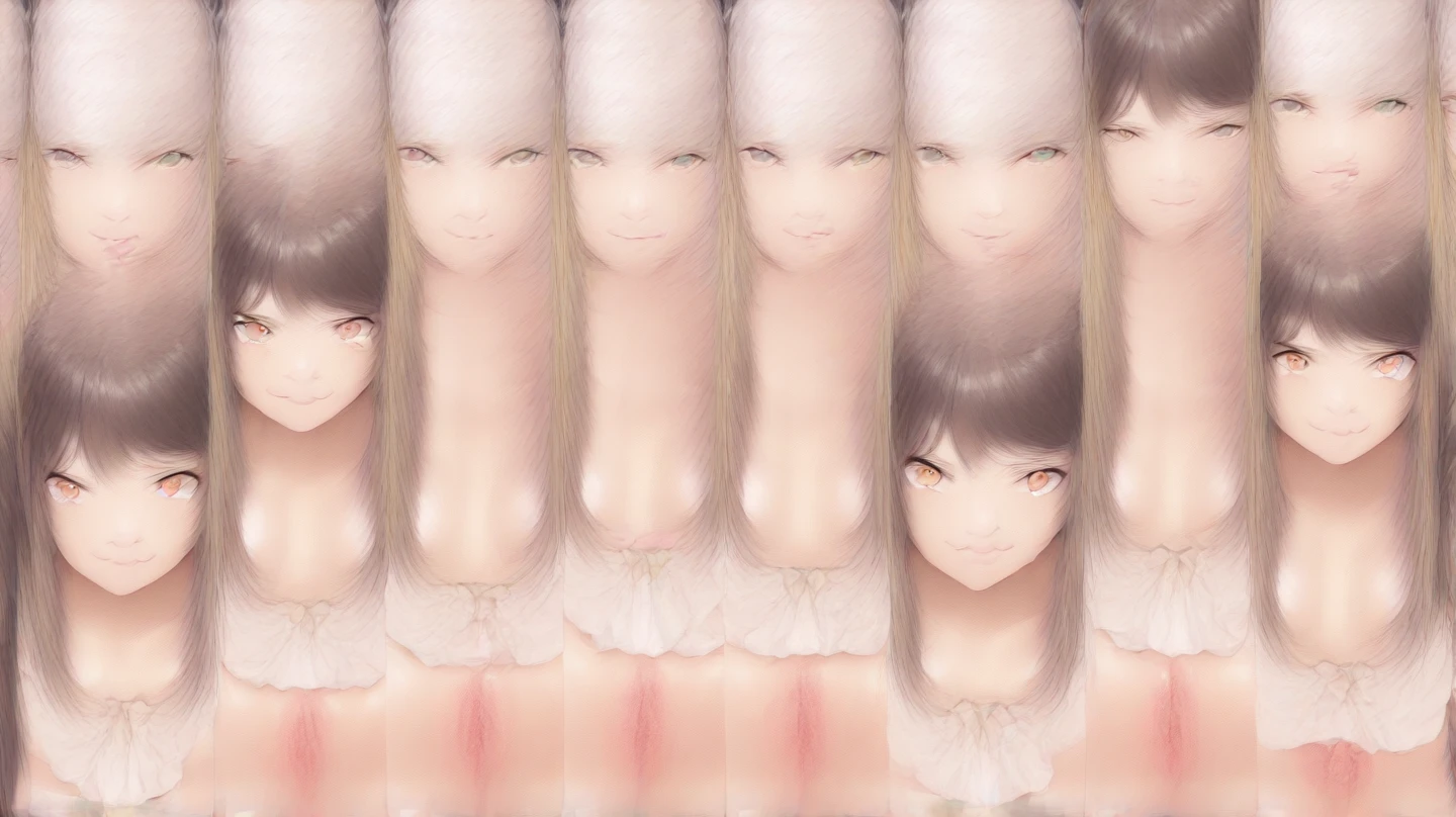 Nude photo collection of high school girls、Plain white background、collage