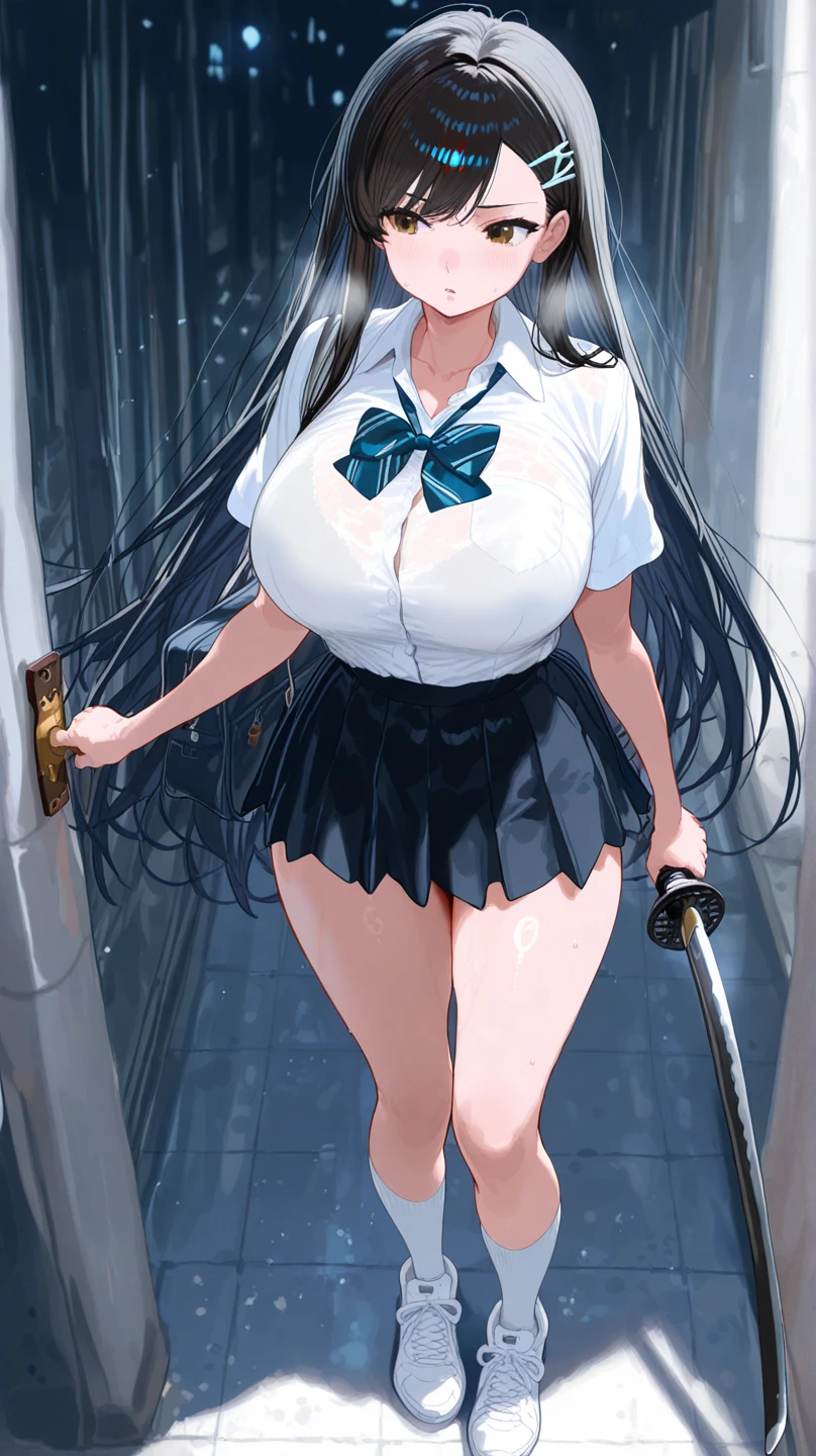 Nuns、Panties in full view、Light blue stripes々Panties、Big Breasts、beautiful girl、Praying、