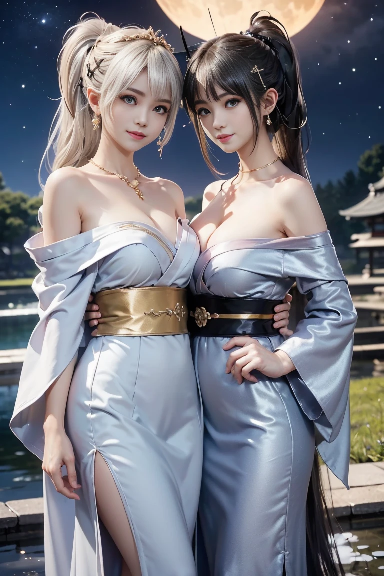 (top-quality)、 (​masterpiece)、(Professional lighting with fewer shadows)、 (A hyper-realistic)、 (perfect anatomia)、 (In front of the camera、There are two women、Forward and backward、Crying Kuroko、That and bangs and forehead), ( Huge breasts), (Bright and even whitening skin without wrinkles and steps), (Beautiful blue eyes with long eyelashes and red tear bags)、 (Her costume is naked, however, Only sailor collars are worn as small pieces of cloth:1.4), (Two people are surrounded by flowers, One proudly sticks out his chest in front of the camera:1.2), (Another person on the other side、arcuatewith waist, Turn your back and expose your proud big ass:1.3), (One hand behind the head, A beautiful face is a beautiful smile with lowered eyebrows),