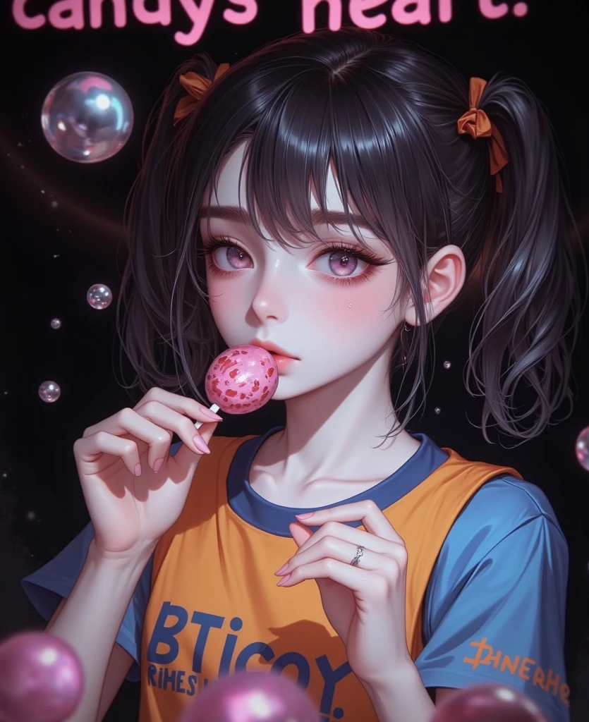Q version of cute beautiful girl，Dumb cute，duck sitting，（Big eyes），Small mouth，（（（with short black hair，Braid））），looking at me，（JK school uniform，Meticulous portrayal），（（Figures，blindbox）），（（Colloidal material，crystal-clear，Good light transmission）），（Disney style），high qulity，high detal，（super-fine），16K resolution，（Overlooking），（Macro lens），（（Works of masters）），（（Full body like）），（（solid color backdrop）），pink lighting，（（（Round thick base：1.3，Graphical model basics））），（Ray traching），（（Blue and purple majority））