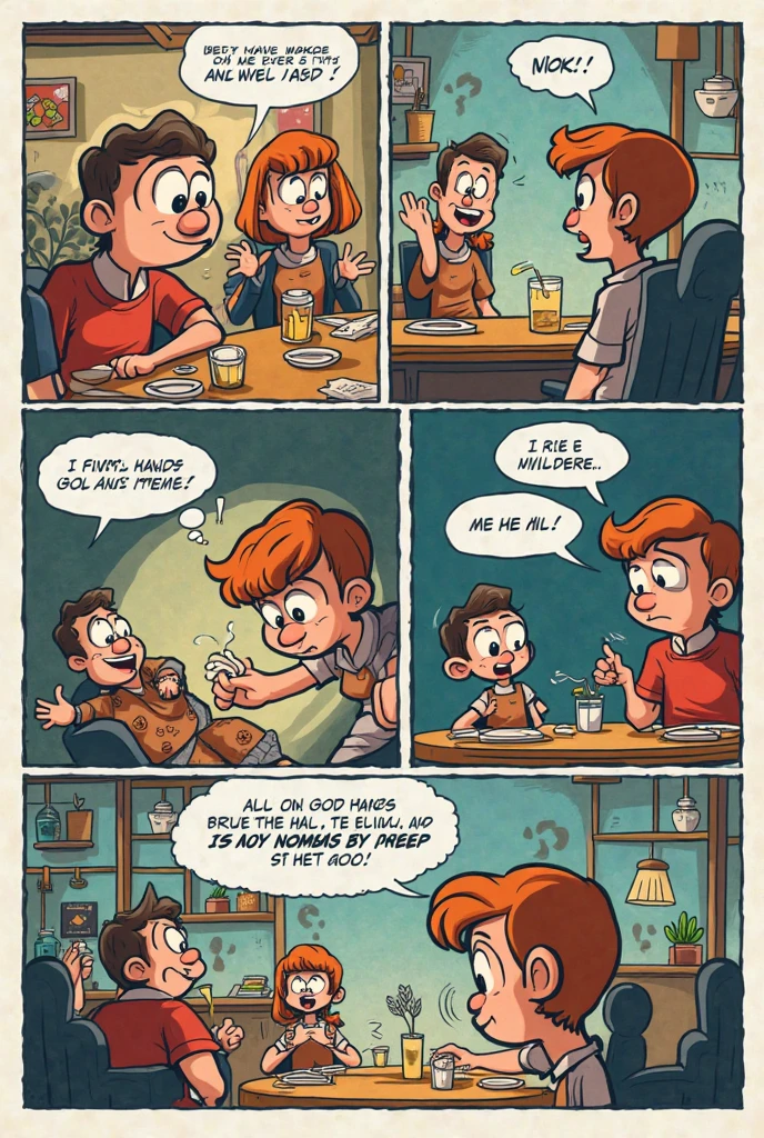 Make me a funny 8 panel cartoon comic