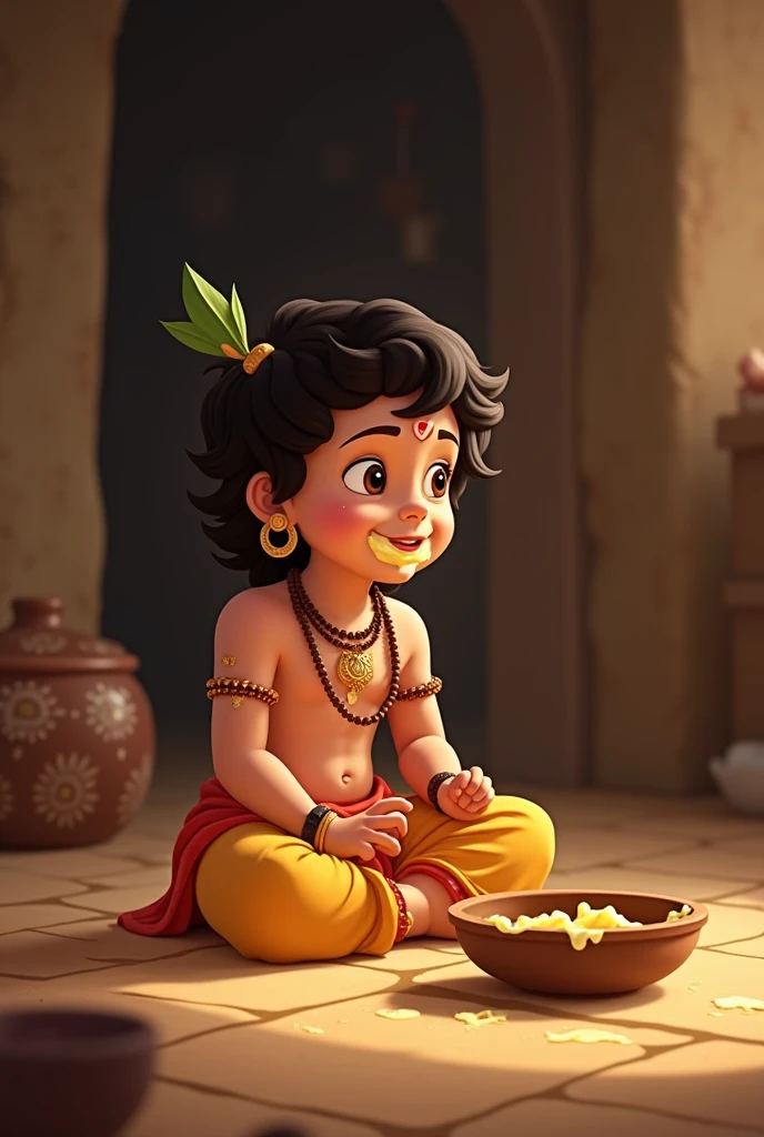 Baby krishna eating makkhan
