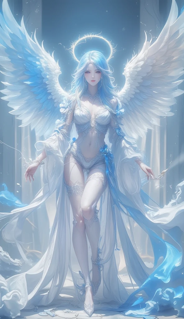Mysterious angel with a sense of transparency