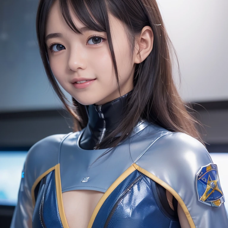 (Highest quality、In 8K、masterpiece、Delicate illustrations、Upper Body:1.5),(she、濃いピンクと白の光沢のある爆風の傷跡がある未来的なMucous membranes,Mucus戦闘服を着ています.:1.5)、((Young、young、((Cute little junior high school student))、Sentai Heroine:1.4))、Plump body:1.3、Black Hair、Bobcut、smile、Dynamic pose:1.3、Bedroom、Browsing Caution:1.5, smile、On the mat、Show off your breasts:1.3、Place your hands behind your head:1.3、((Mucous membranes,Mucus:1.4))、((Netorare: 1.4)), ((big nose ring)),curvy,、(Bursting breasts:1.1)、((Disproportionate breasts、Biggest perfect breasts: 1.4))、