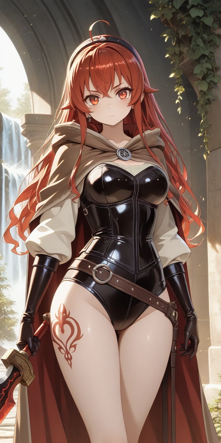 Kousaka honoka, tight, huge breasts, long Braids ,(strapless leotard:1.2),   thighhighs boots ,long magical scarf, gloves, night,full moon, forest,cape